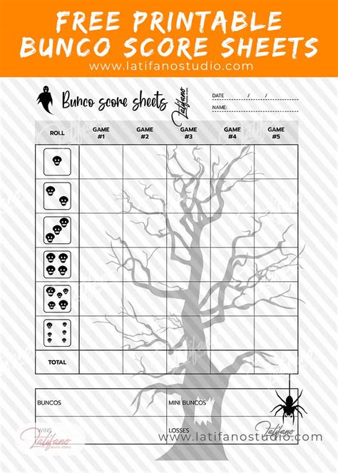 Free Printable Halloween Bunco Score Sheets Printable Halloween Bunco