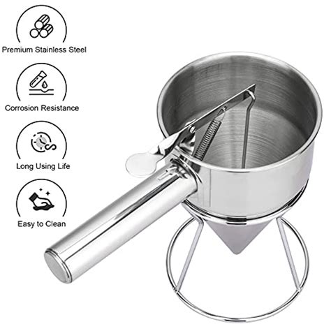 Mylifeunit Pancake Batter Dispenser Stainless Steel Funnel Cake