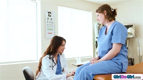 Busty Intern Gets Oral Exam From Big Tits Asian Gynecologist