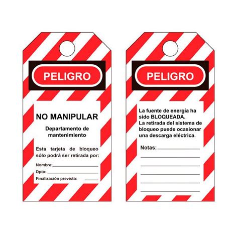 TARJETA DE ETIQUETADO LOTO SENALIZACION Y BLOQUEO CEDICOL CO