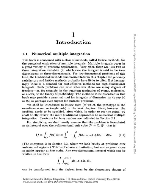 1 Introduction Pdf Monte Carlo Method Integral