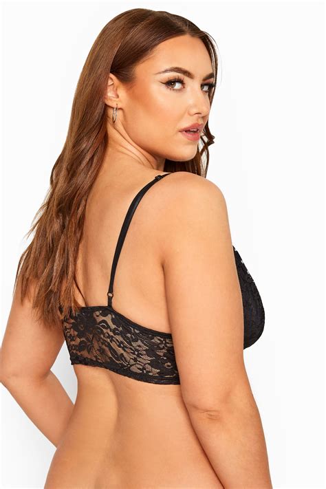 Limited Collection Bralette Noir Dentelle Imprimé Floral Grande Taille 44 64 Yours Clothing