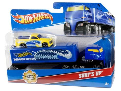 Hot Wheels Trucking Transporter SurfS Up Mattel Caminhões Motos e Ônibus de Brinquedo