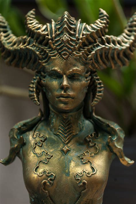 Lilith Bust Resin 3d Printed And Painted To Look Like Weathered Bronze