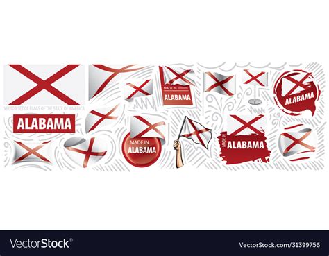 Set Flags American State Royalty Free Vector Image