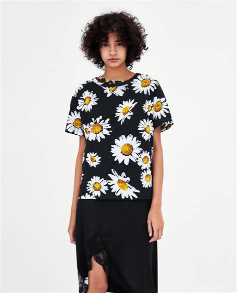 Image Of Printed T Shirt From Zara Layered Tank Top Round Neck Tank