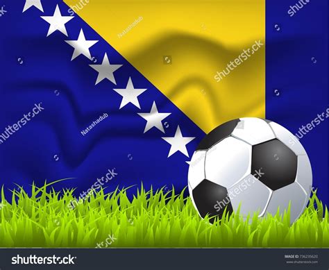 Bosnia Herzegovina Flag Soccer Ball Stock Vector (Royalty Free