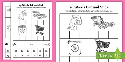 Ey Sound Cut And Stick Worksheet Teacher Made Twinkl