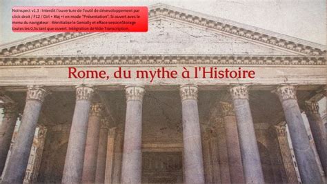 Rome Du Mythe L Histoire