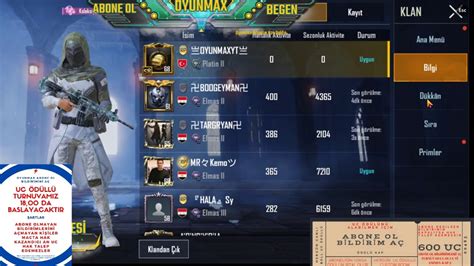 Oyunmax Uc D Ll Turnuva Ma Lari Ve Custom Room Pubg Mobile Canl