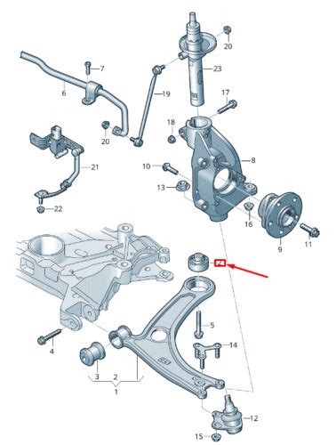 NEW AUDI TT FV FRONT AXLE REAR WISHBONE BONDED RUBBER BUSH 8S0407183B ...