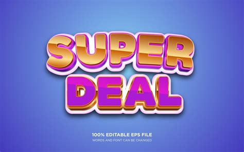 Efeito De Estilo De Texto 3d Editável Super Deal Vetor Premium