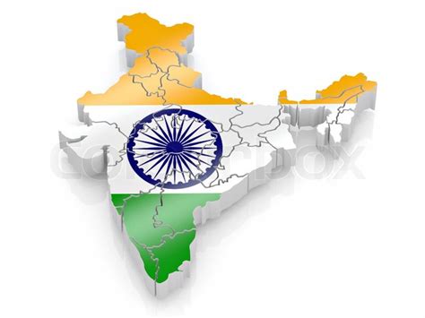 Map of India in Indian flag colors | Stock Photo | Colourbox