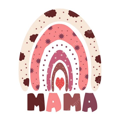 Mamas White Transparent Mother Day With Mama Rainbow Mother Day