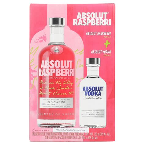 Vodka Absolut Raspberri Ml Absolut Natural Ml Consuvino