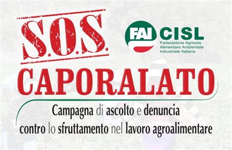 Sos Caporalato Contro Lo Sfruttamento Del Lavoro Agroalimentare