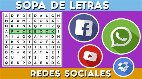 Sopa De Letras De Redes Sociales If Cil Y Sencilloen Segundos