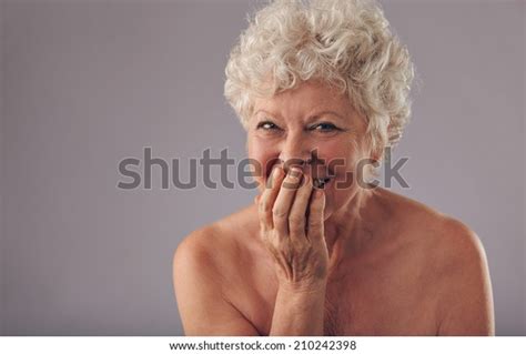 Portrait Beautiful Naked Senior Female Smiling Stock Photo Shutterstock