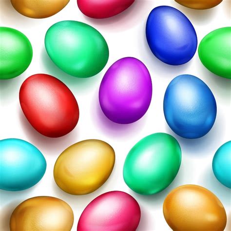 Patrón sin costuras de huevos de pascua de colores realistas con