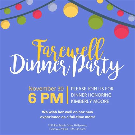 Editable Banner for your farewell dinner party! | Farewell banner, Goodbye cards, Dinner party