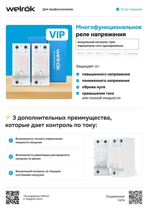 Основные характеристики реле напряжения Welrok VIP