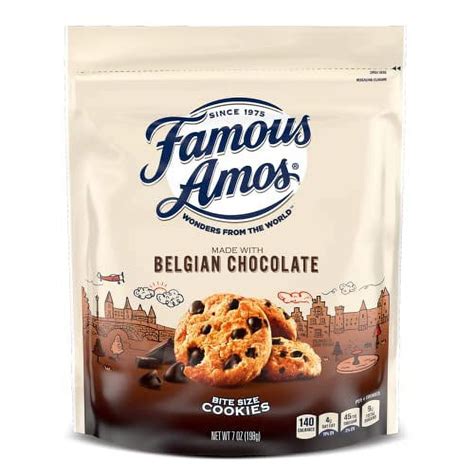 Famous Amos Belgian Chocolate Chip Cookies Bite Sized Snacks In Resealable 7 Oz Bag