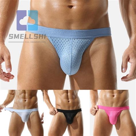 Semllmens Sexy Lingerie Mesh See Through Low Waist Pouch Briefs