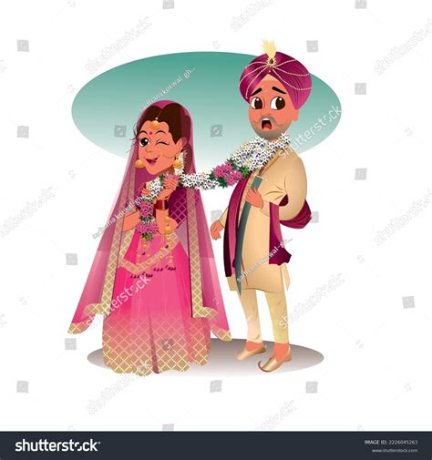 Panjabi Wedding Vector Illustration Editable Stock Vector Royalty Free