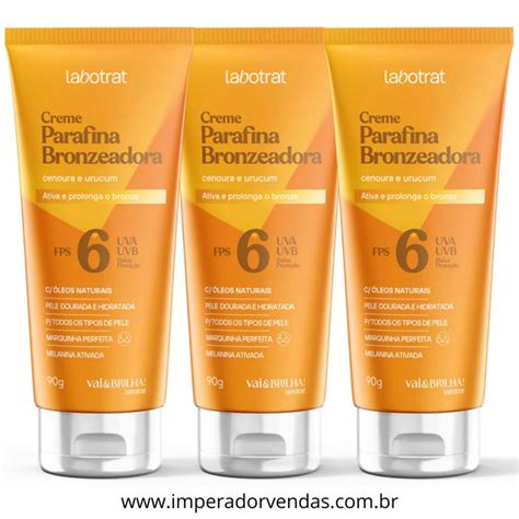 Kit 3 Creme Parafina Bronzeadora Labotrat Vai Brilha 90g Cenoura