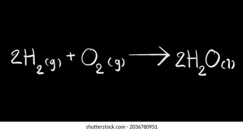 Reaction Hydrogen Oxygen Equation Water Equation Stock Illustration ...