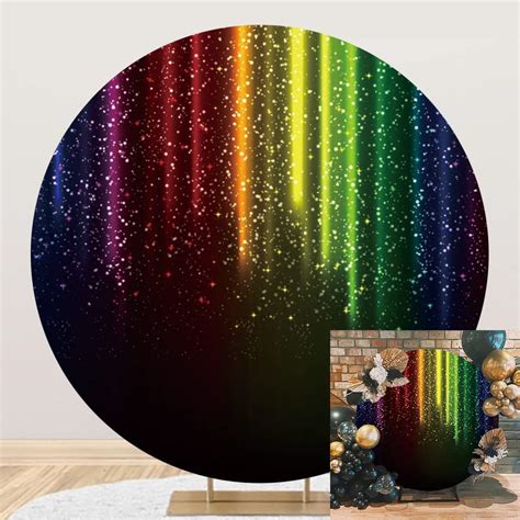 Amazon DORCEV 7 2x7 2ft Polyester Rainbow Round Backdrop Cover