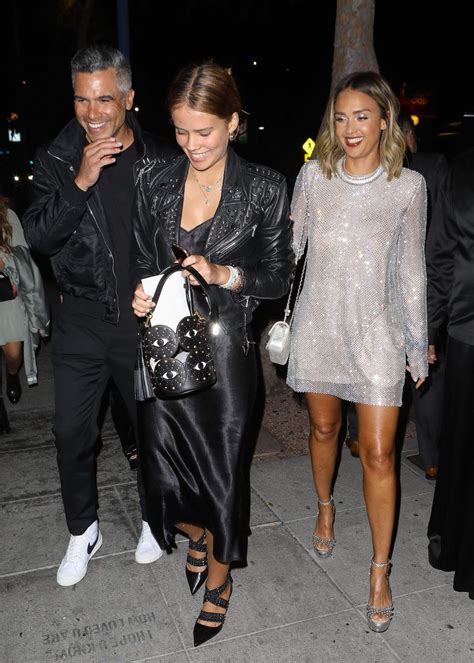 Jessica Alba In Bright Silver Minidress At Her 41st Birthday Party In ...