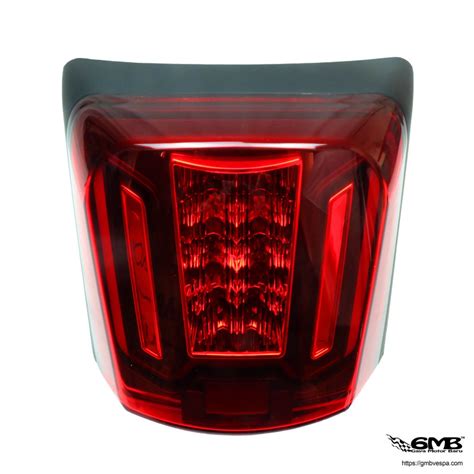 Zelioni New Dynamic Led Stoplamp For Vespa Gts Black Red