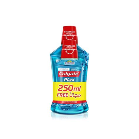 Colgate Plax Peppermint Blue 500ml 250ml Spinneys United Arab Emirates