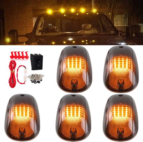 Amazon Partsam 5Pcs Smoked Amber Cab Marker Lights 12LED