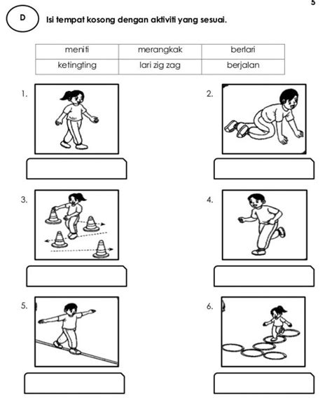 Latihan Pendidikan Jasmani Tahun 2 Worksheet Workbook School