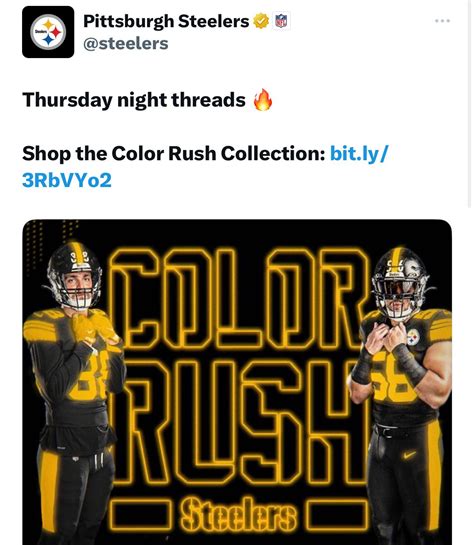 COLOR RUSH JERSEYS THIS WEEK🔥🔥🔥 : r/steelers