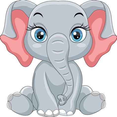 Cartoon happy baby elephant sitting 15219672 Vector Art at Vecteezy