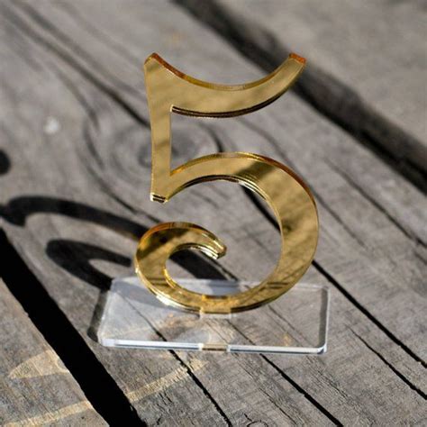 Gold Mirror Acrylic Table Numbers Wedding Table Numbers Etsy