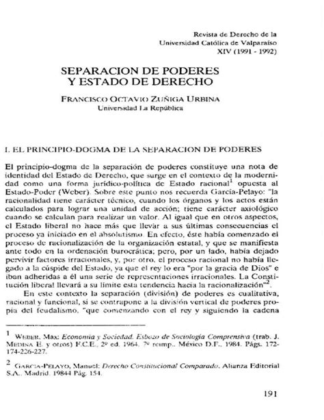 SEPARACION DE PODERES Y ESTADO DE DERECHO