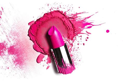 Premium Photo Lipstick Swatch Color Fuchsia Smeared On White Background