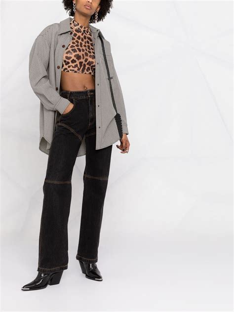 Philipp Plein Leopard Print Cropped Top Farfetch