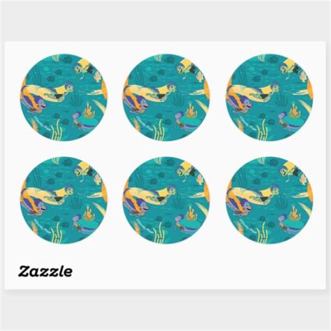 Luca | Alberto & Luca Swim With Fish Pattern Classic Round Sticker | Zazzle