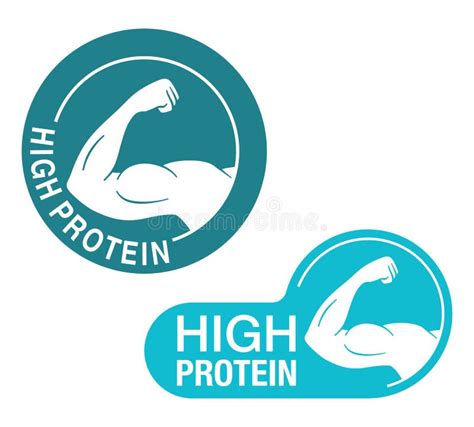 High Protein Sticker Useful Nutrient For Muscles Stock Vector