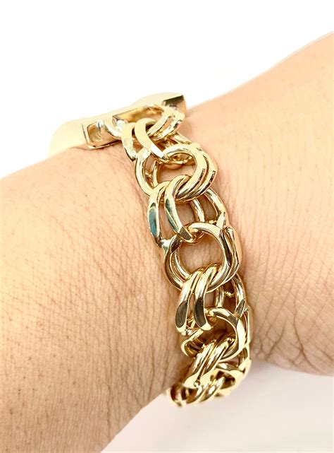 Real 10 Karat Gold Chino Link Bracelet Etsy