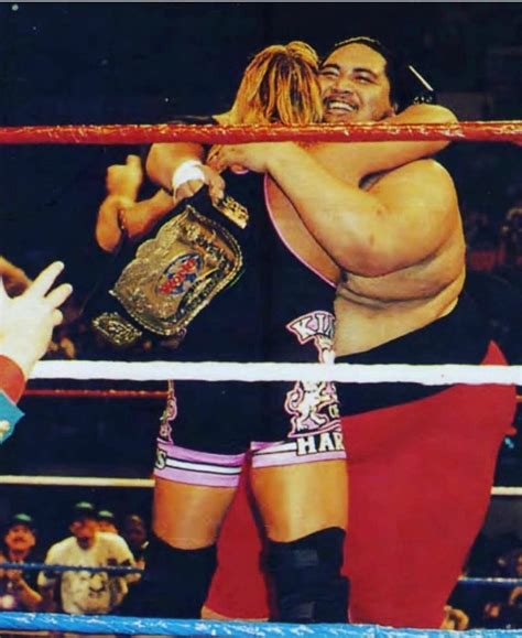 Picture of Yokozuna and Owen Hart Hugging after Winning Tag Team ...