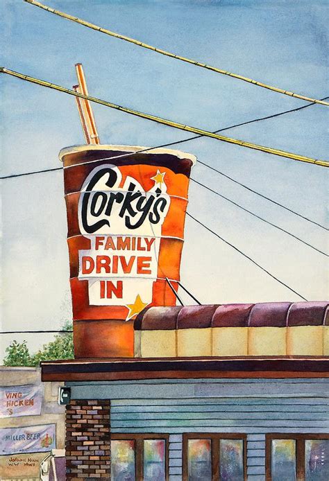 Corky S Drive In Painting By Grant Nixon Fine Art America