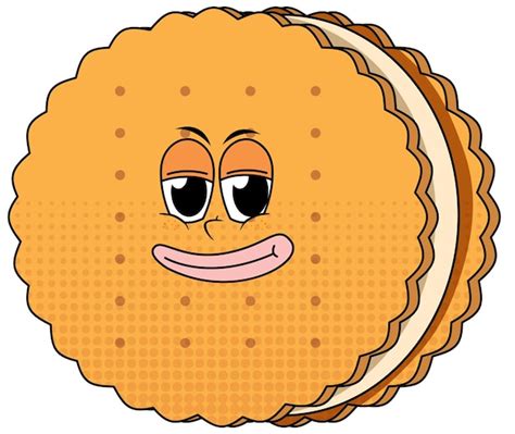 Free Vector A Cookie Cartoon Character On White Background