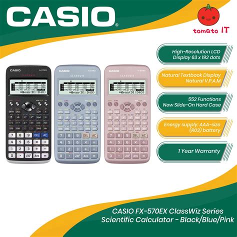 Casio Fx 570ex Classwiz Series Scientific Calculator Black Blue Pink Shopee Malaysia