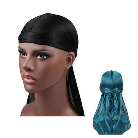 Mens Silky Durags Bandanas Turban Hat Wigs Doo Men Satin Durag Biker